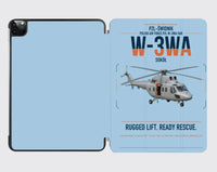 Thumbnail for PZL-Świdnik W-3WA Sokół design on light blue ipad tablet case