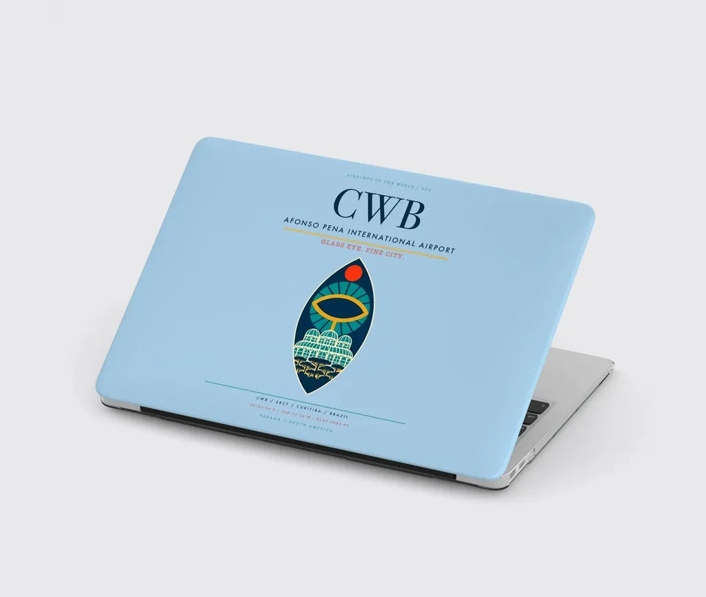 Afonso Pena International Airport (CWB) design on light blue MacBook case