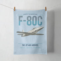 Thumbnail for F-80C Shooting Star design on light blue towel