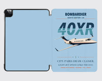 Thumbnail for Bombardier Learjet 40XR design on light blue ipad tablet case