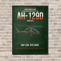 Thumbnail for AgustaWestland AH-129D Mangusta vertical canvas print - framed - dark green background