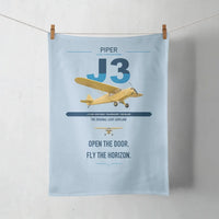 Thumbnail for Piper J-3 Cub design on light blue towel