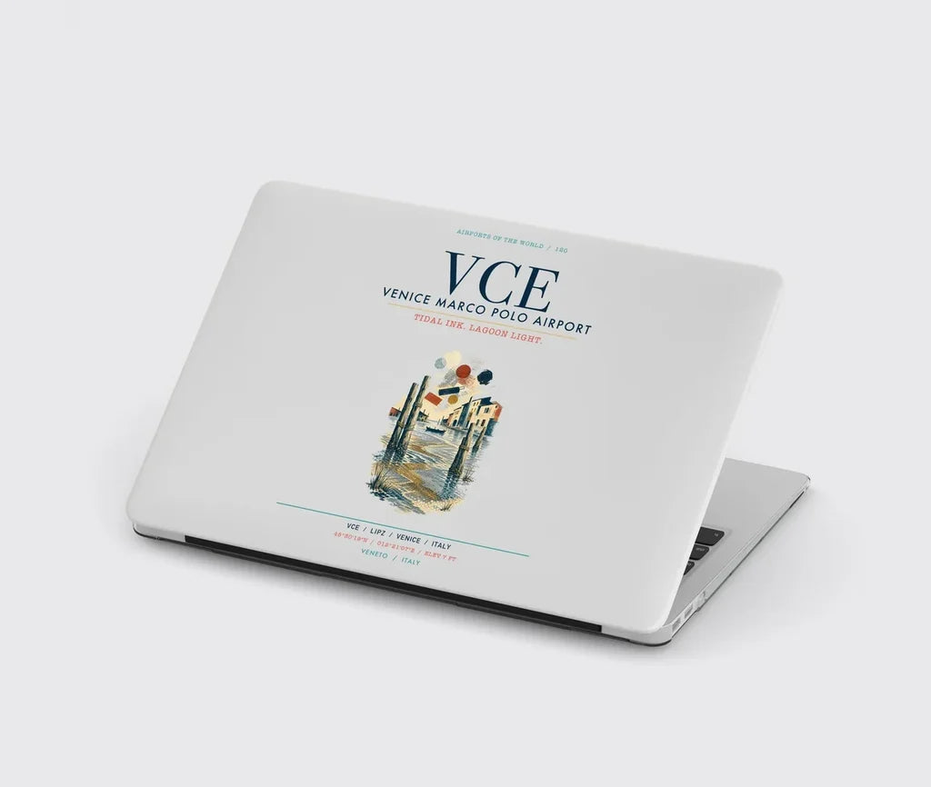 Venice Marco Polo Airport (VCE) design on light gray MacBook case