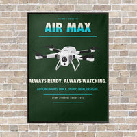 Thumbnail for Percepto Air Max vertical canvas print - framed - dark green background