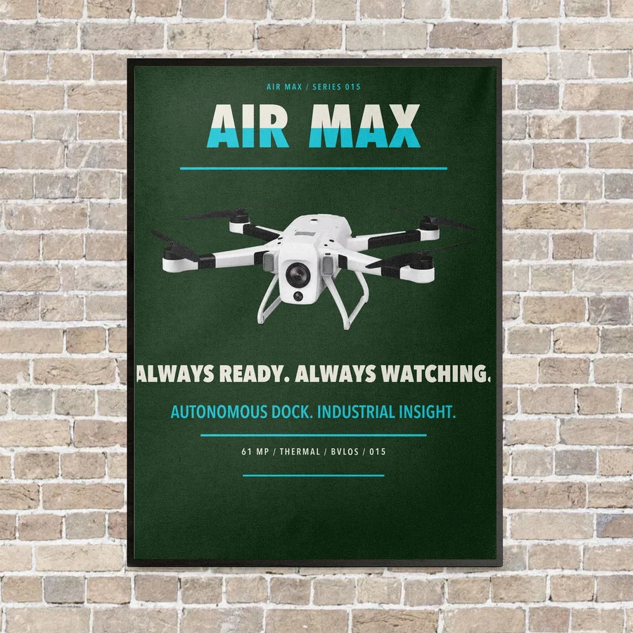 Percepto Air Max vertical canvas print - framed - dark green background