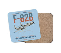 Thumbnail for F-82B Twin Mustang design on light blue 1 piece coaster