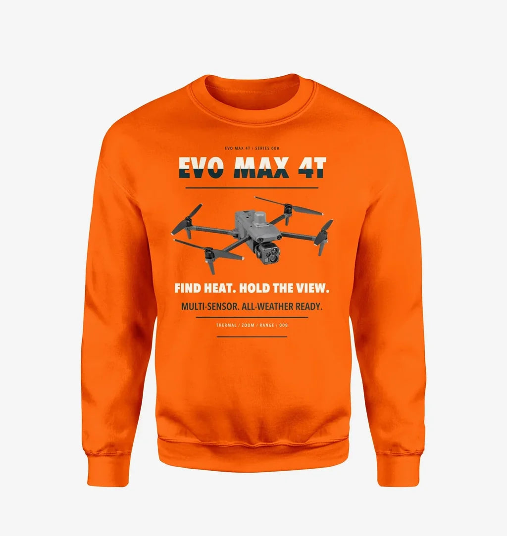 Autel EVO Max 4T design on orange sweatshirt