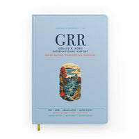 Thumbnail for Gerald R. Ford International Airport Grand Rapids (GRR) design on light blue notebook
