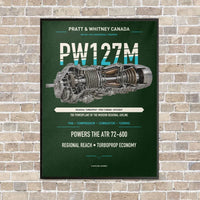 Thumbnail for PW127M vertical canvas print - framed - dark green background