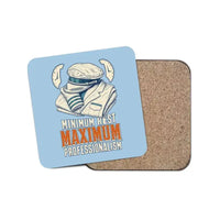 Thumbnail for Minimum Rest Maximum Professionalism design on light blue 1 piece coaster