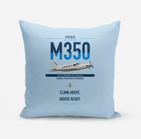 Thumbnail for Piper M350 design on light blue pillow