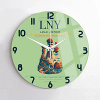 Thumbnail for Lanai Airport (LNY) design on light green no frame wall clock