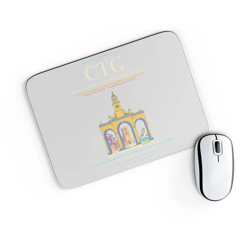 Rafael Nunez International Airport CTG Mouse-Pad Rectangle - Light Gray
