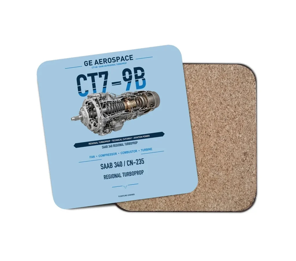 CT7-9B design on light blue 1 piece coaster