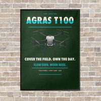 Thumbnail for DJI Agras T100 vertical canvas print - framed - dark green background