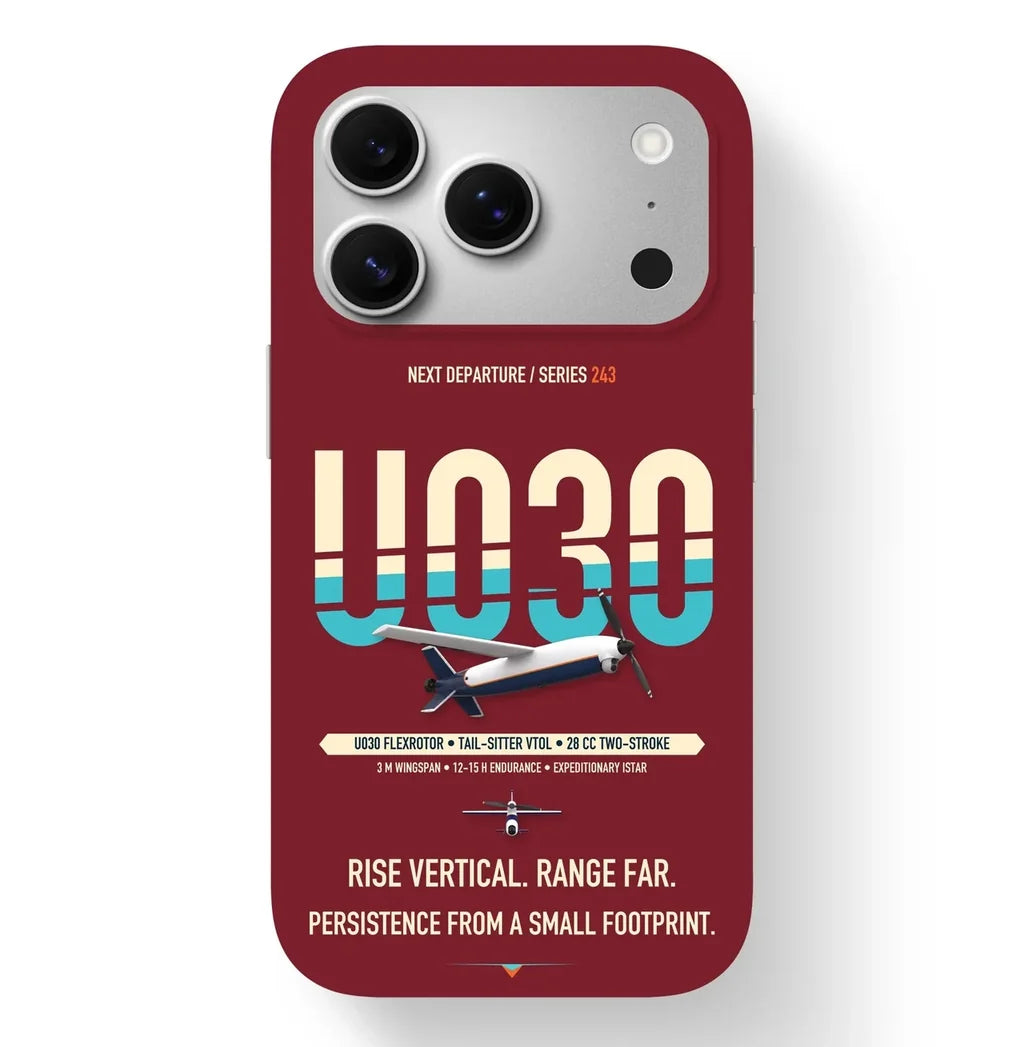 Airbus U030 Flexrotor Case design on dark red iphone case