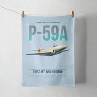 Thumbnail for P-59A Airacomet design on light blue towel