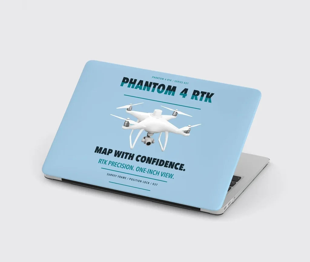 DJI Phantom 4 RTK design on light blue MacBook case