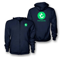 Thumbnail for Transavia France Airlines logo on navy blue zipped hoodie