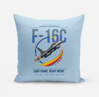 Thumbnail for F-16C Fighting Falcon design on light blue pillow