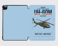 Thumbnail for Sikorsky UH-60M Black Hawk design on light blue ipad tablet case