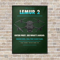 Thumbnail for BRINC LEMUR 2 vertical canvas print - framed - dark green background