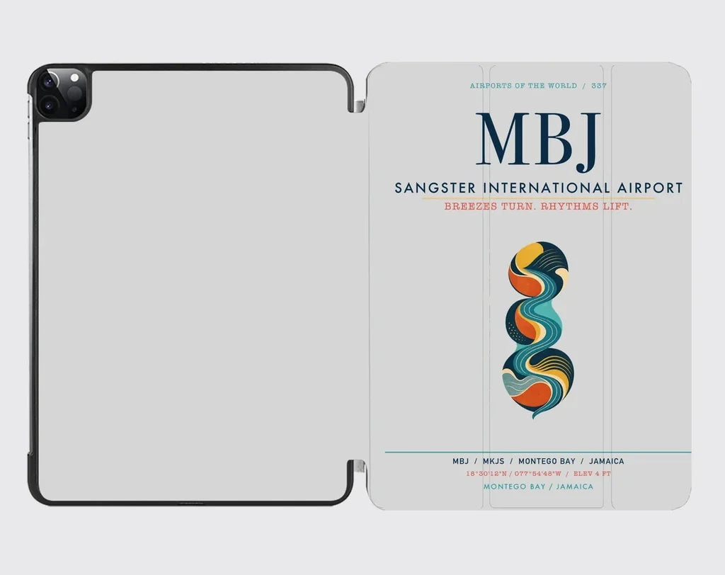 Sangster International Airport (MBJ) design on light gray ipad tablet case