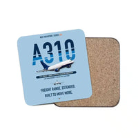 Thumbnail for Airbus A310-300P2F design on light blue 1 piece coaster