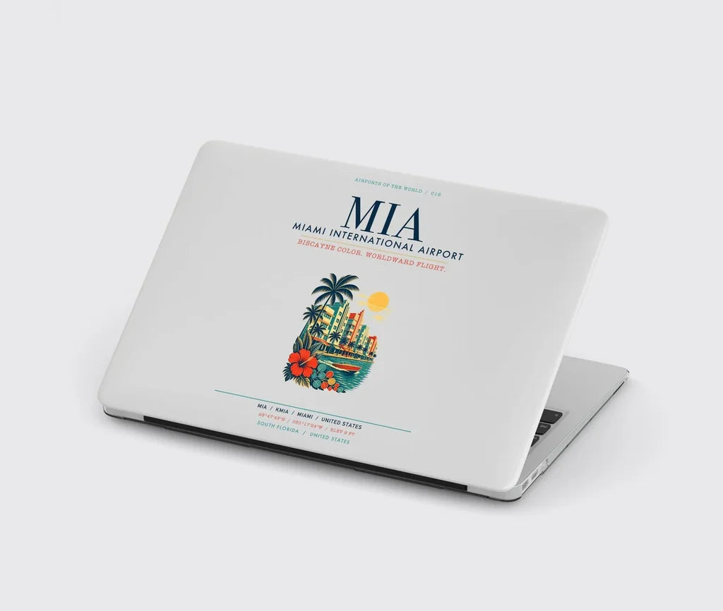 Miami International Airport (MIA) design on light gray MacBook case
