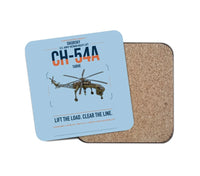 Thumbnail for Sikorsky CH-54A Tarhe design on light blue 1 piece coaster