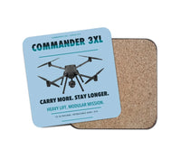 Thumbnail for Draganfly Commander 3XL design on light blue 1 piece coaster