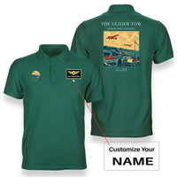 Thumbnail for VINTAGE G4249 - The Glider Tow - Double-Side Polo T-Shirt design on green+name