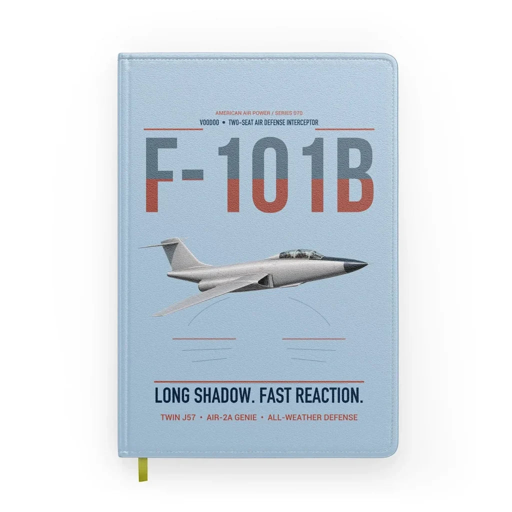 F-101B Voodoo design on light blue notebook