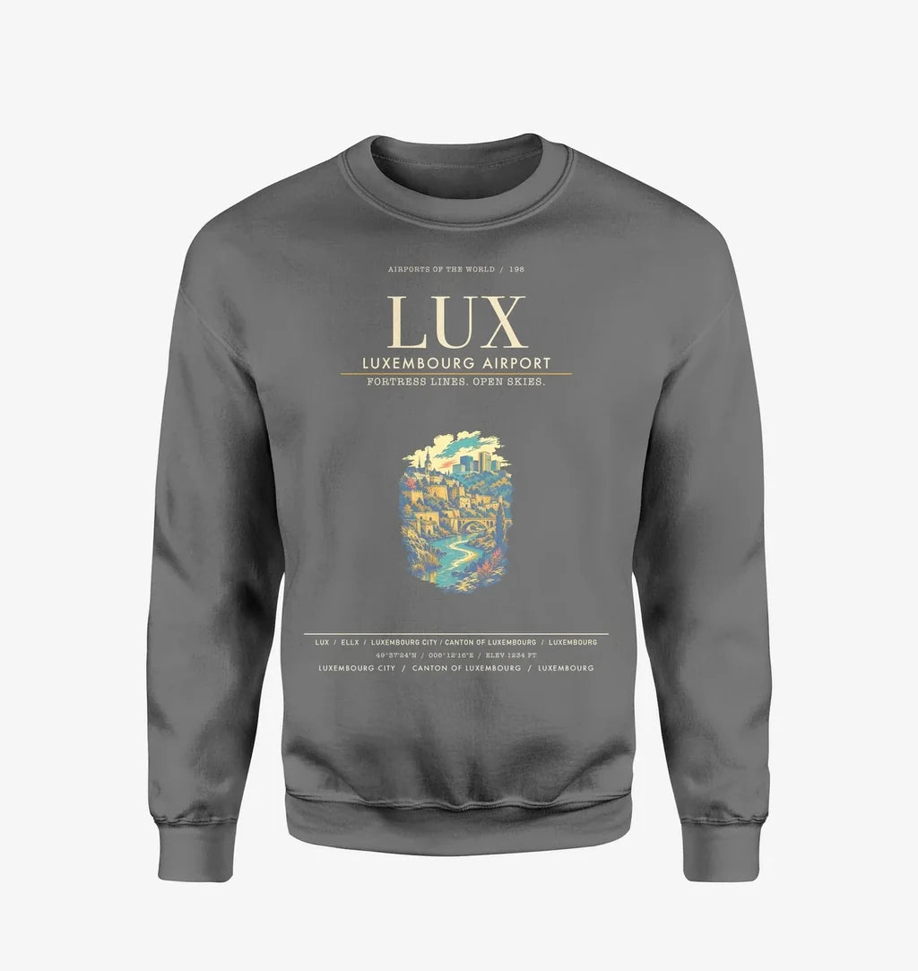 Luxembourg Airport LUX Sweatshirt - Gray