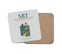 Thumbnail for Tokyo Narita International Airport (NRT) design on light gray 1 piece coaster