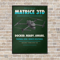 Thumbnail for DJI Matrice 3TD vertical canvas print - framed - dark green background