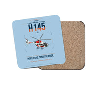 Thumbnail for Airbus H145 D3 design on light blue 1 piece coaster
