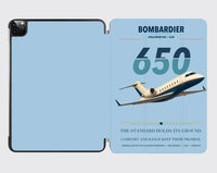 Thumbnail for Bombardier Challenger 650 design on light blue ipad tablet case