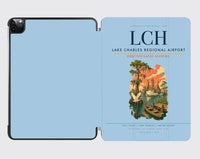 Thumbnail for Lake Charles Regional Airport (LCH) design on light blue ipad tablet case