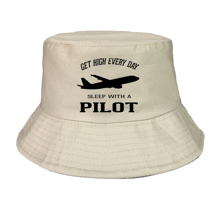 Get High Every Day Sleep With A Pilot summer hat - khaki