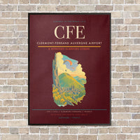 Thumbnail for Clermont-Ferrand Auvergne Airport CFE - Canvas Framed - Dark Red