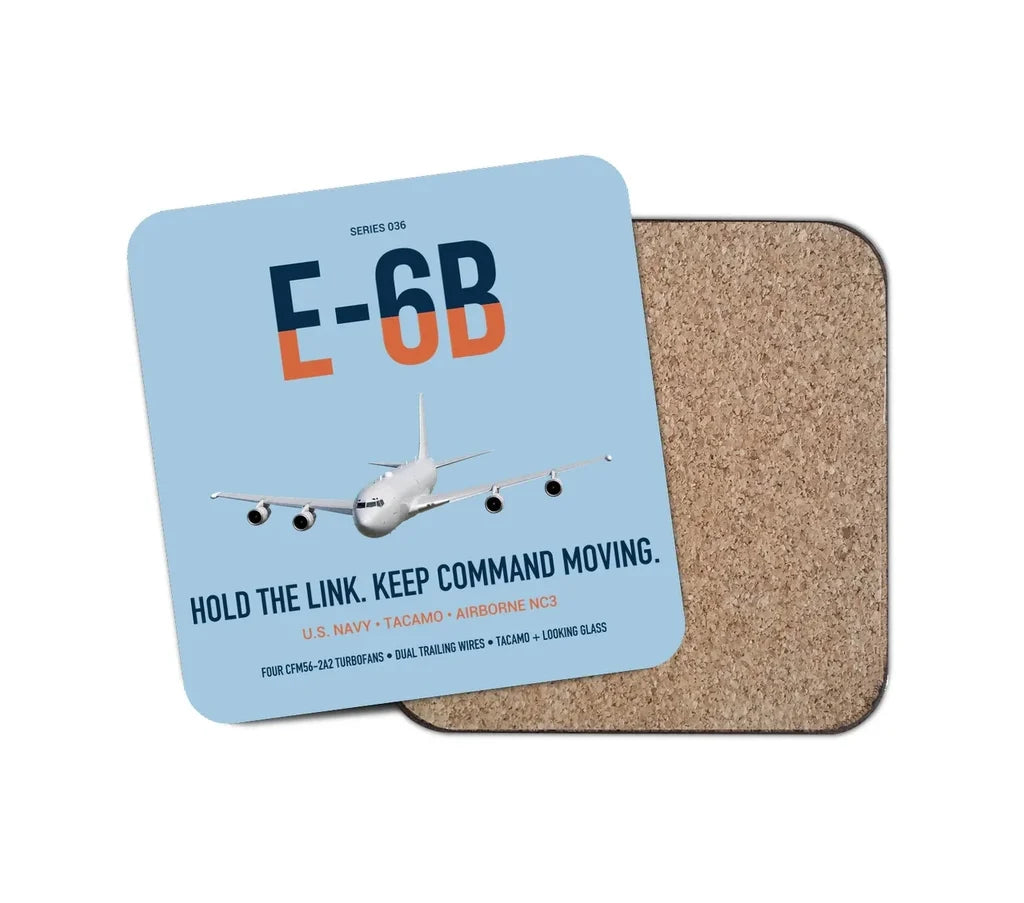 E-6B Mercury design on light blue 1 piece coaster