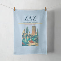 Thumbnail for Zaragoza Airport (ZAZ) design on light blue towel