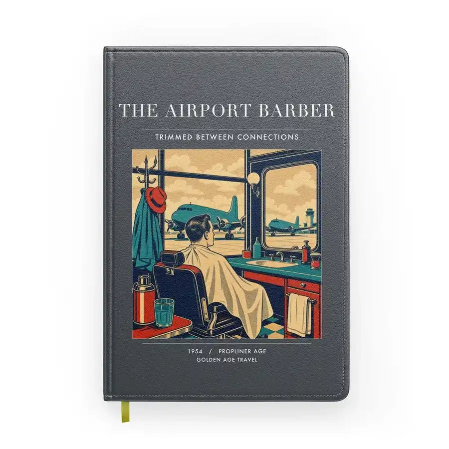 VINTAGE G4377 - The Airport Barber - Designed Notebooks design on gray