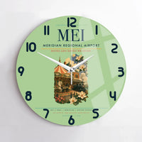 Thumbnail for Meridian Regional Airport (MEI) design on light green no frame wall clock