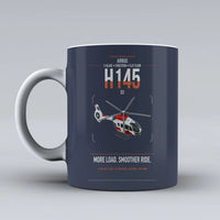 Thumbnail for Airbus H145 D3 design on dark blue ceramic mug, double-side print