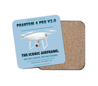 Thumbnail for DJI Phantom 4 Pro V2.0 design on light blue 1 piece coaster