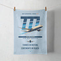 Thumbnail for Boeing 777F design on light blue towel