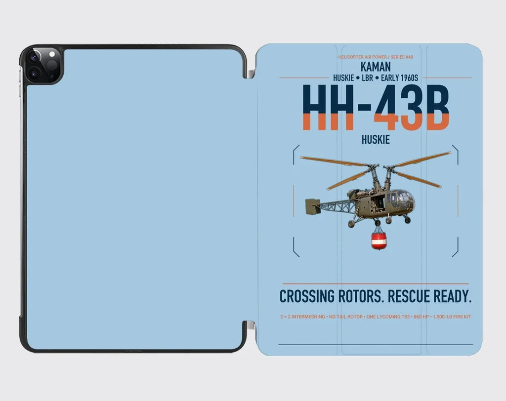 Kaman HH-43B Huskie design on light blue ipad tablet case