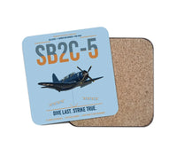 Thumbnail for SB2C-5 Helldiver design on light blue 1 piece coaster
